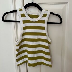 Anthropologie Maeve Cropped Striped Racerback Tank